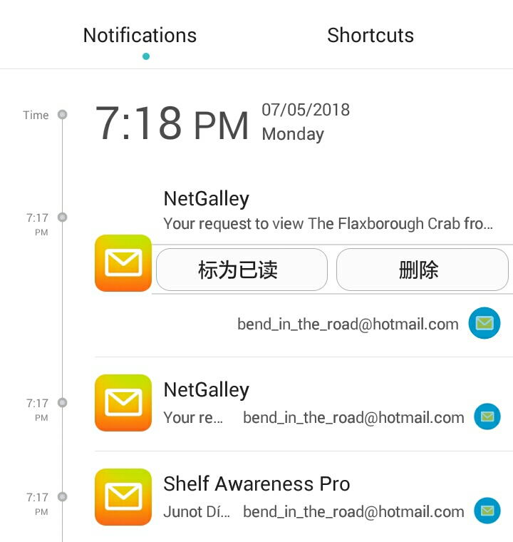 NetGalley notification